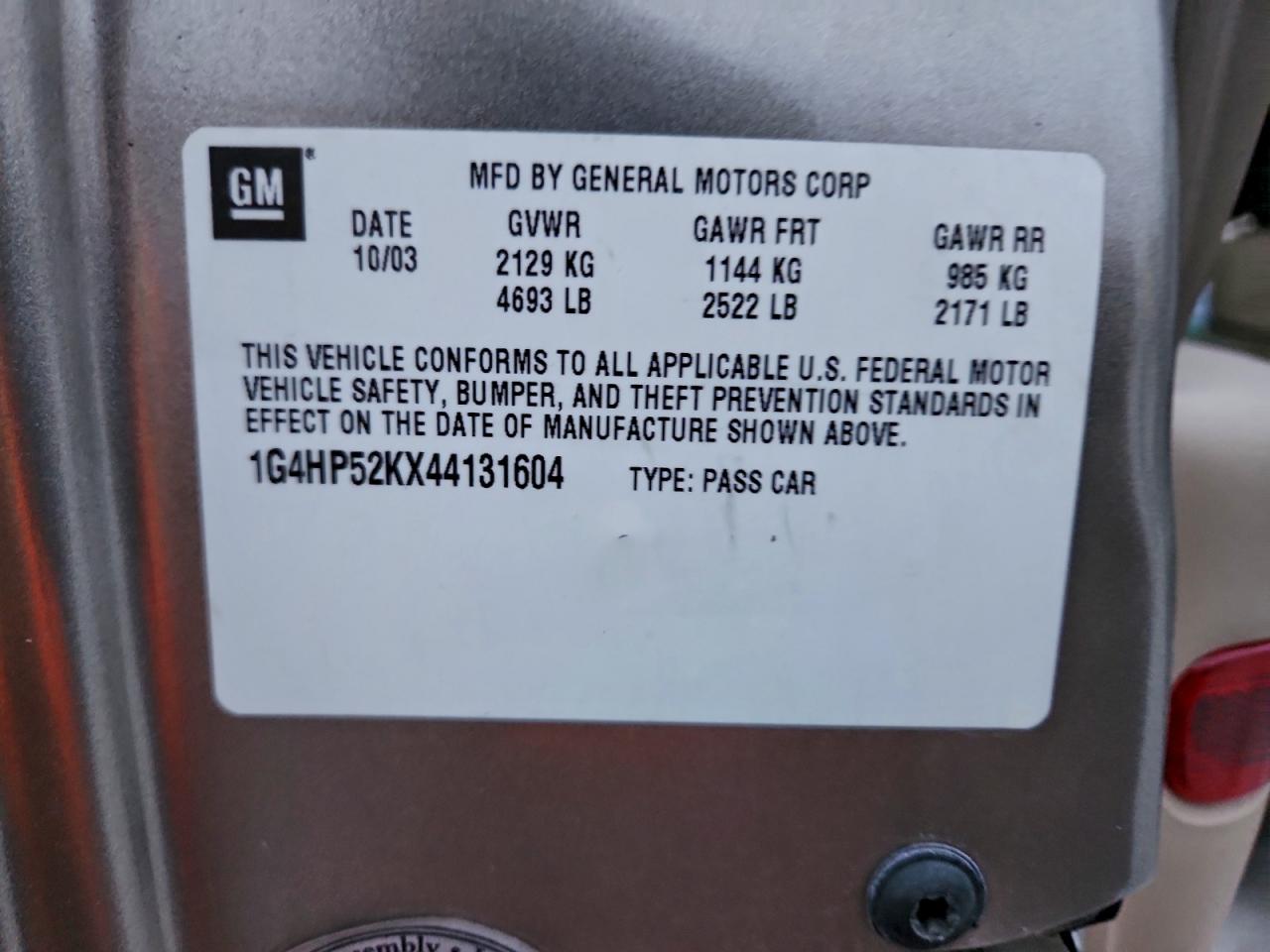 Lot #3305682723 2004 BUICK LESABRE CU