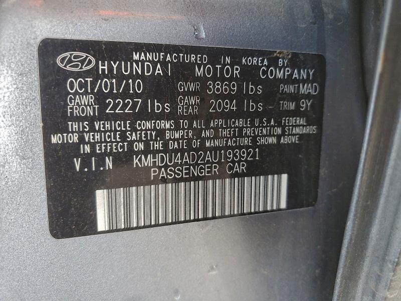 2010 HYUNDAI ELANTRA BL #3317844011