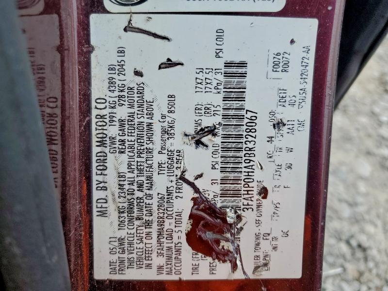 2011 FORD FUSION SE #3301721389