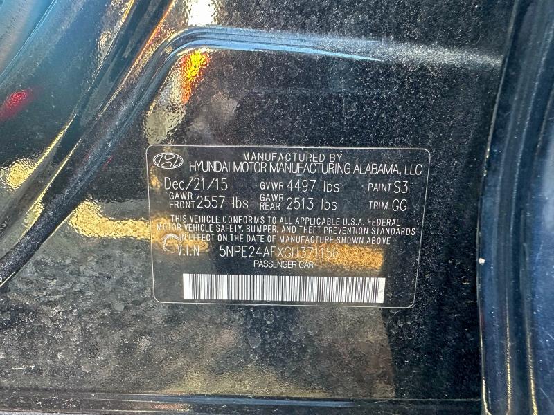 2016 HYUNDAI SONATA SE #3304622455