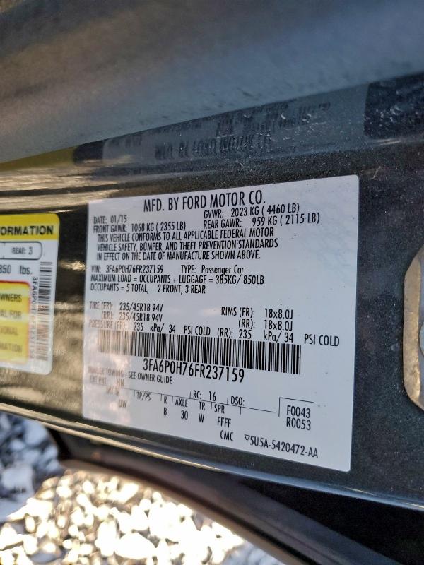 2015 FORD FUSION SE #3304766976