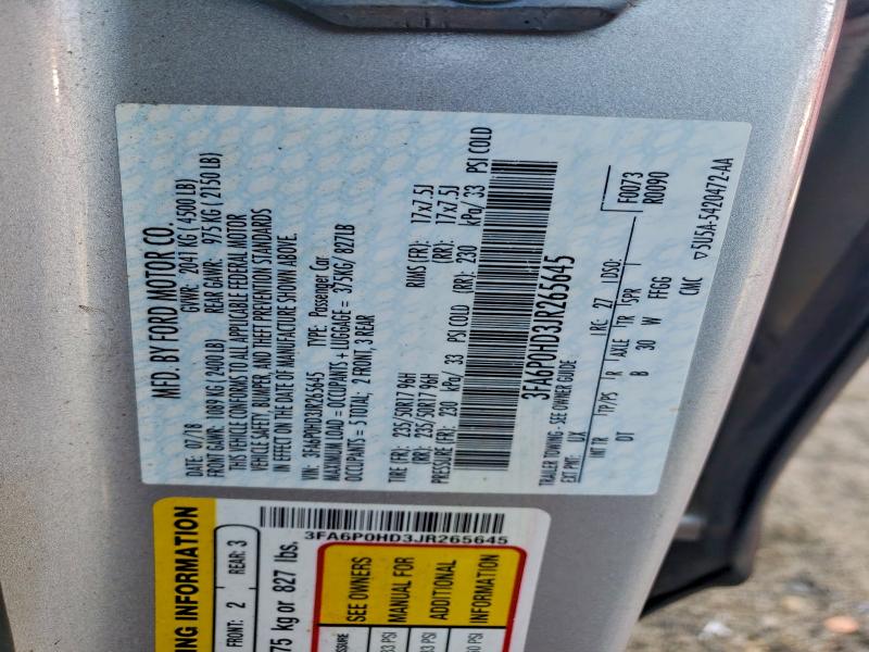 2018 FORD FUSION #3302716006