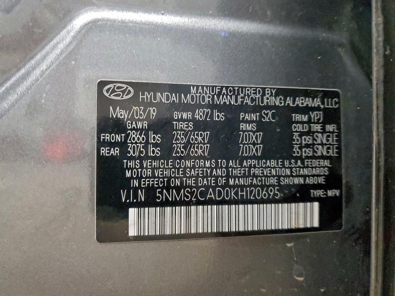 2019 HYUNDAI SANTA FE S #3301859971