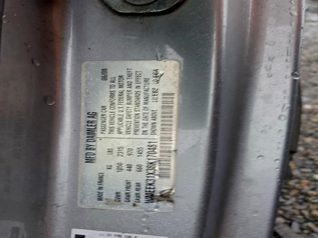 Lot #3304865566 2008 SMART FORTWO PAS