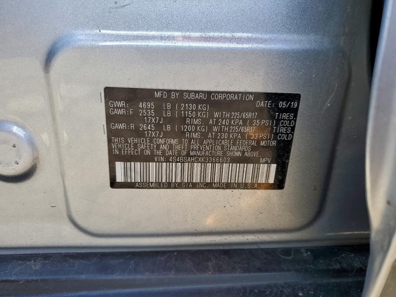 SUBARU OUTBACK 2.5I PREMIUM