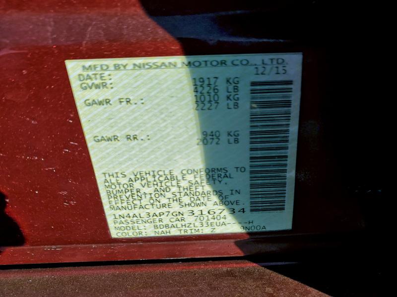 2016 NISSAN ALTIMA 2.5 #3305579103