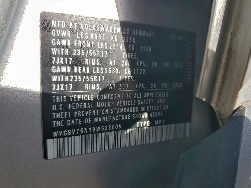 2009 VOLKSWAGEN TIGUAN SE #3312513619