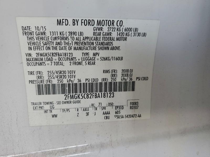 2015 FORD FLEX SEL #3316802461