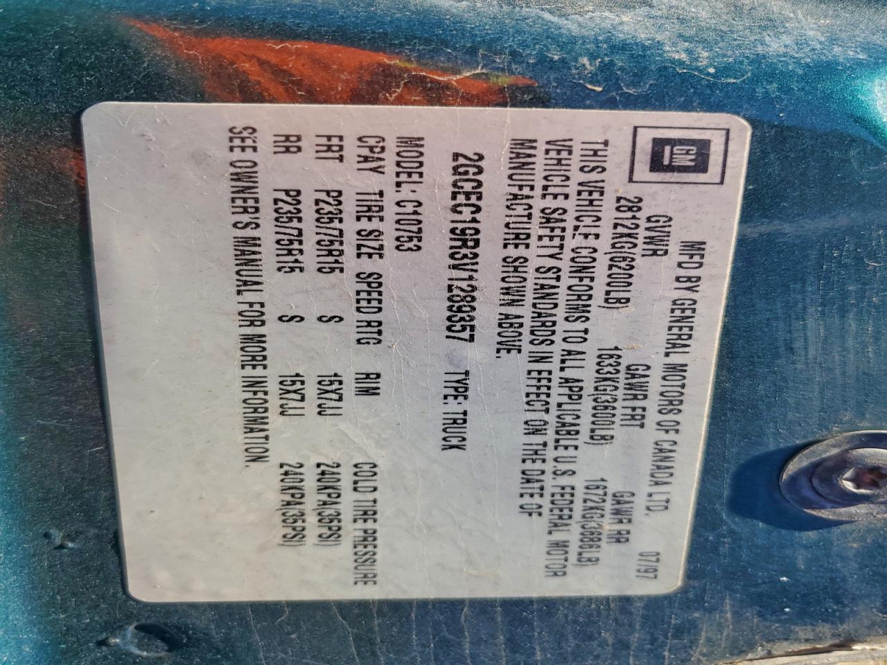 Lot #3301810357 1998 CHEVROLET GMT-400 K1