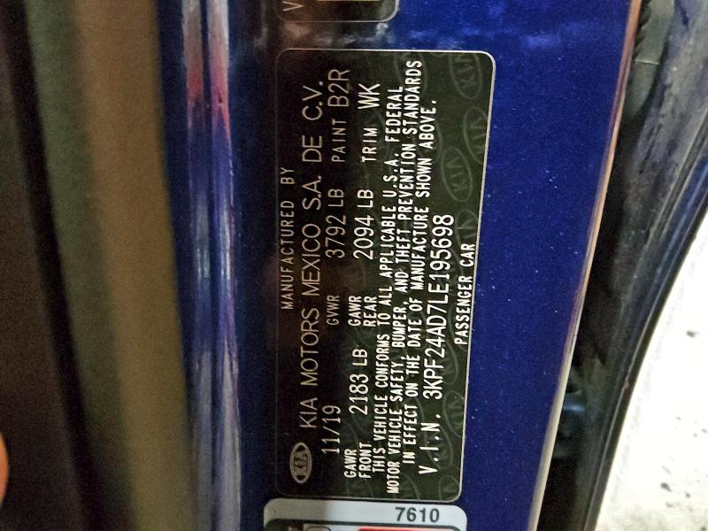 2020 KIA FORTE FE #3305427463