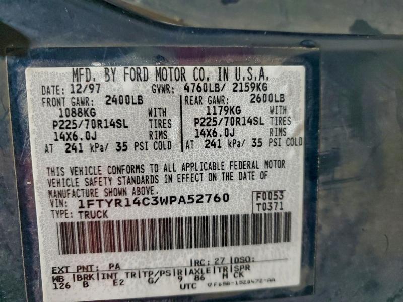 1998 FORD RANGER SUP #3310392989