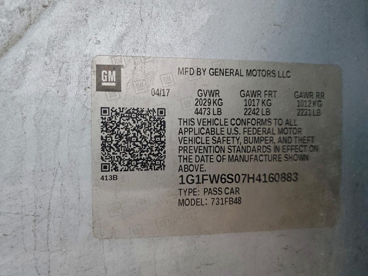 Lot #3317735080 2017 CHEVROLET BOLT EV LT