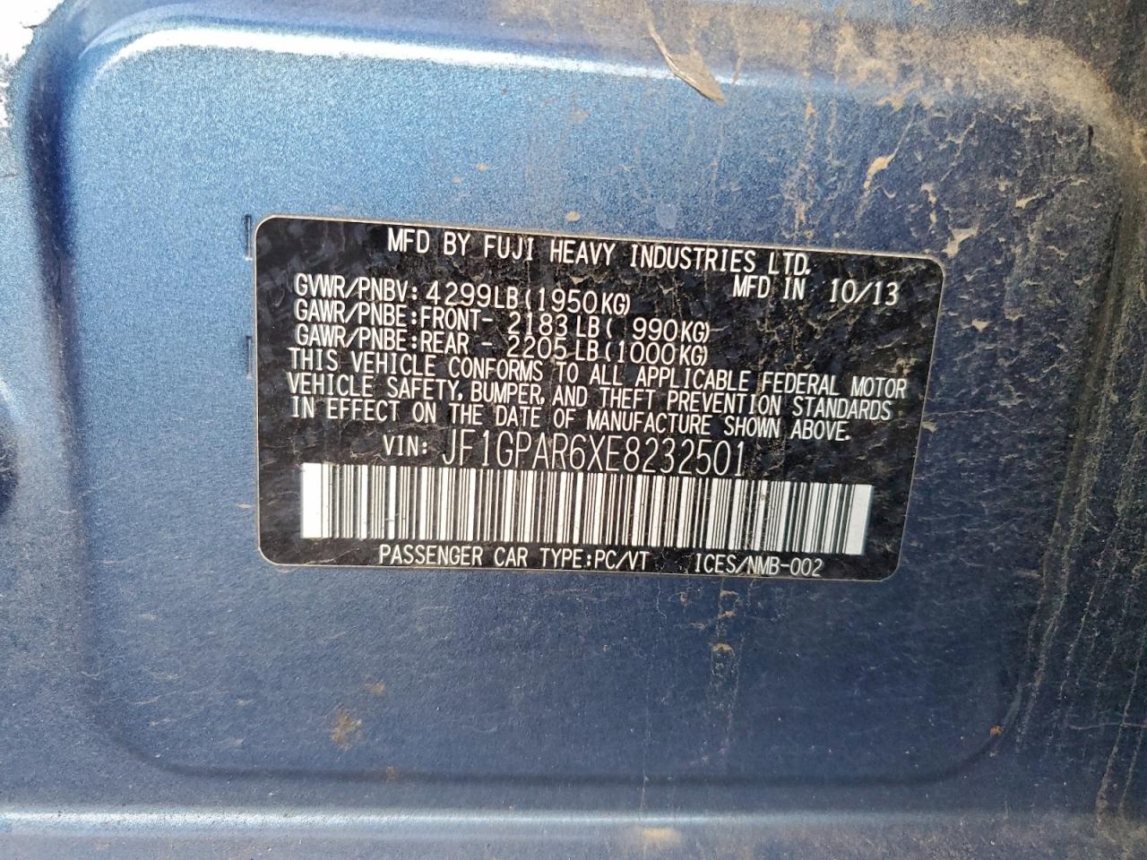 SUBARU IMPREZA SPORT LIMITED