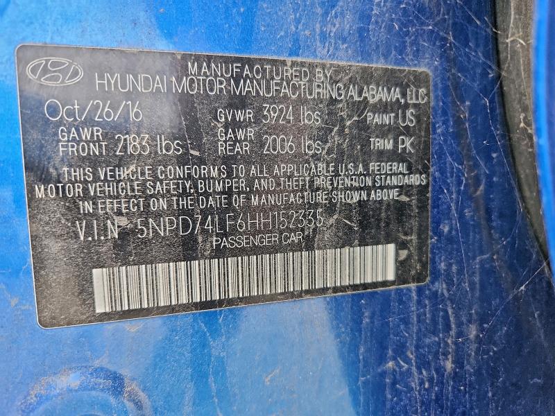 2017 HYUNDAI ELANTRA #3310394954