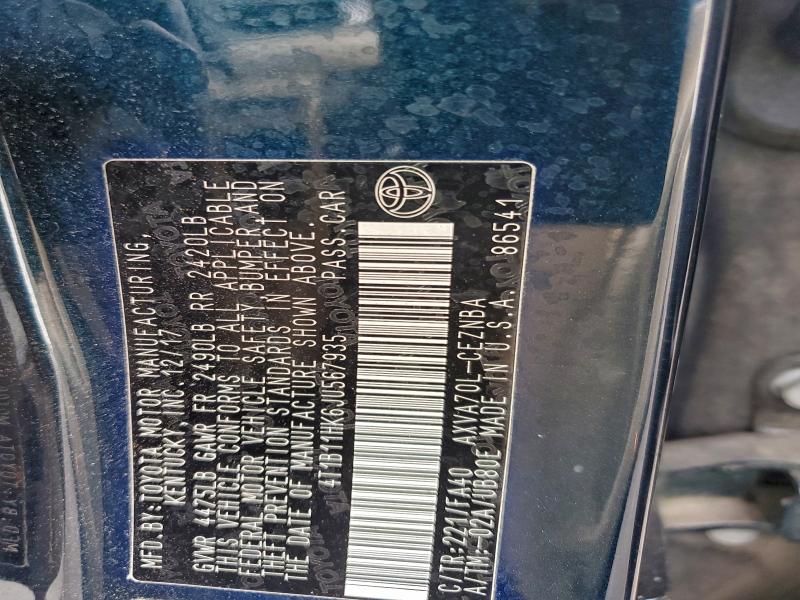 2018 TOYOTA CAMRY L #3308473346