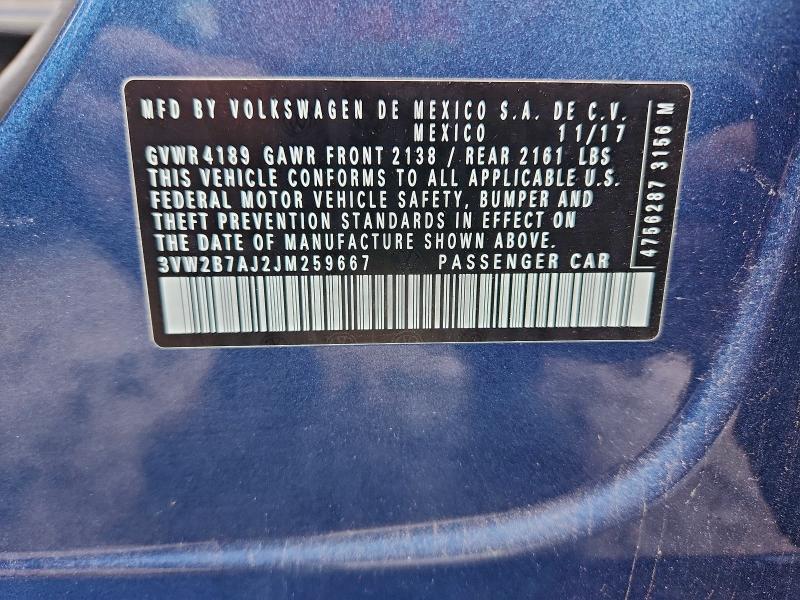 2018 VOLKSWAGEN JETTA S #3309462562