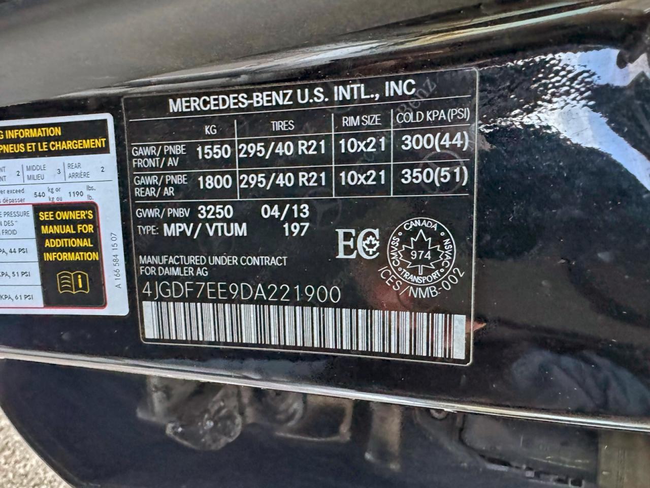 Lot #3306614858 2013 MERCEDES-BENZ GL 63 AMG