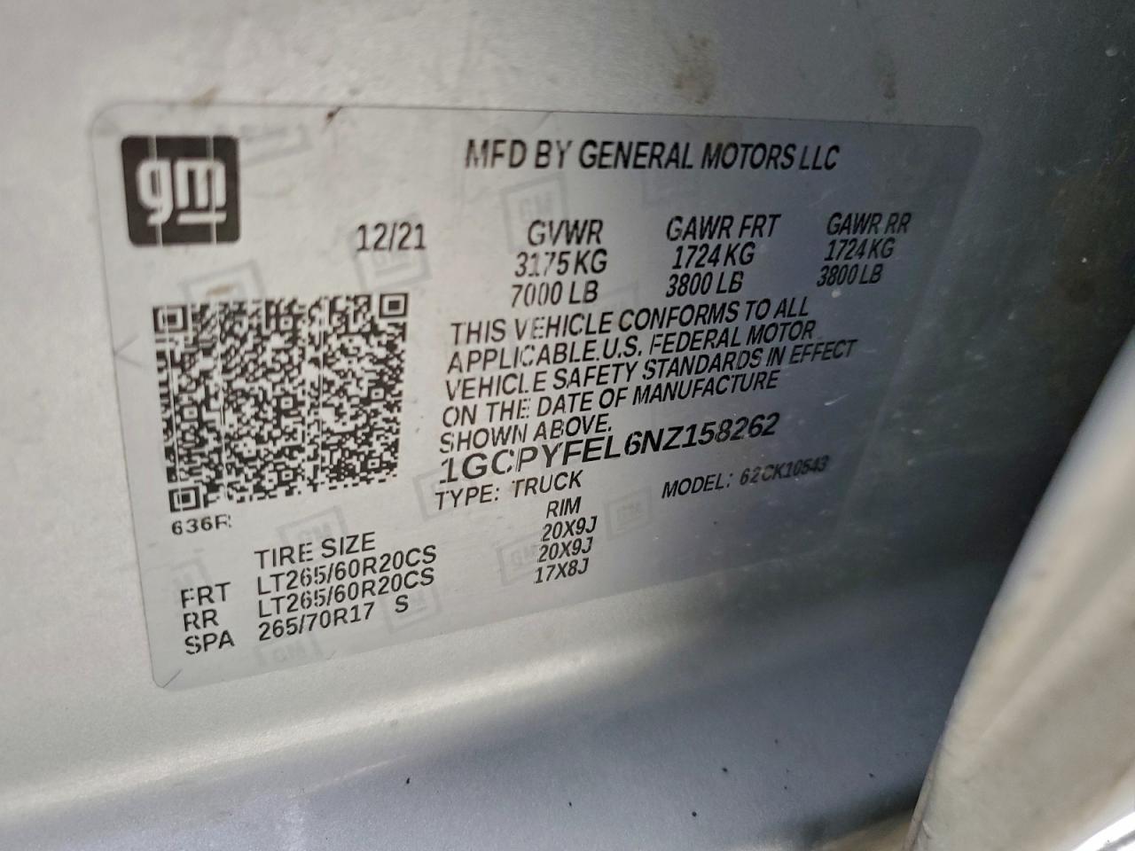 Lot #3316771480 2022 CHEVROLET SILVERADO