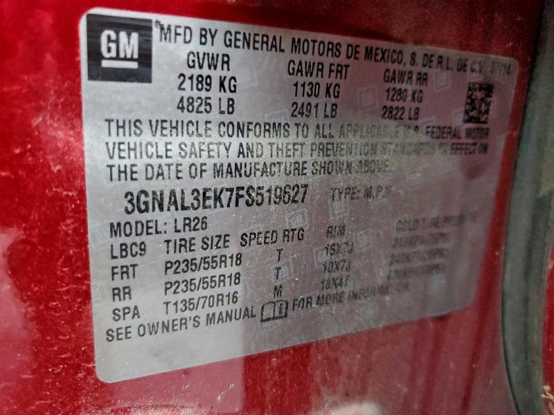 2015 CHEVROLET CAPTIVA LT #3308408341