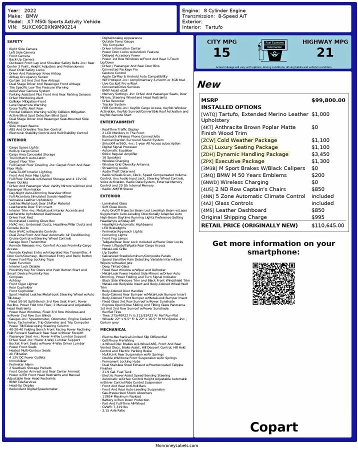2022 BMW X7 M50I #3303749430