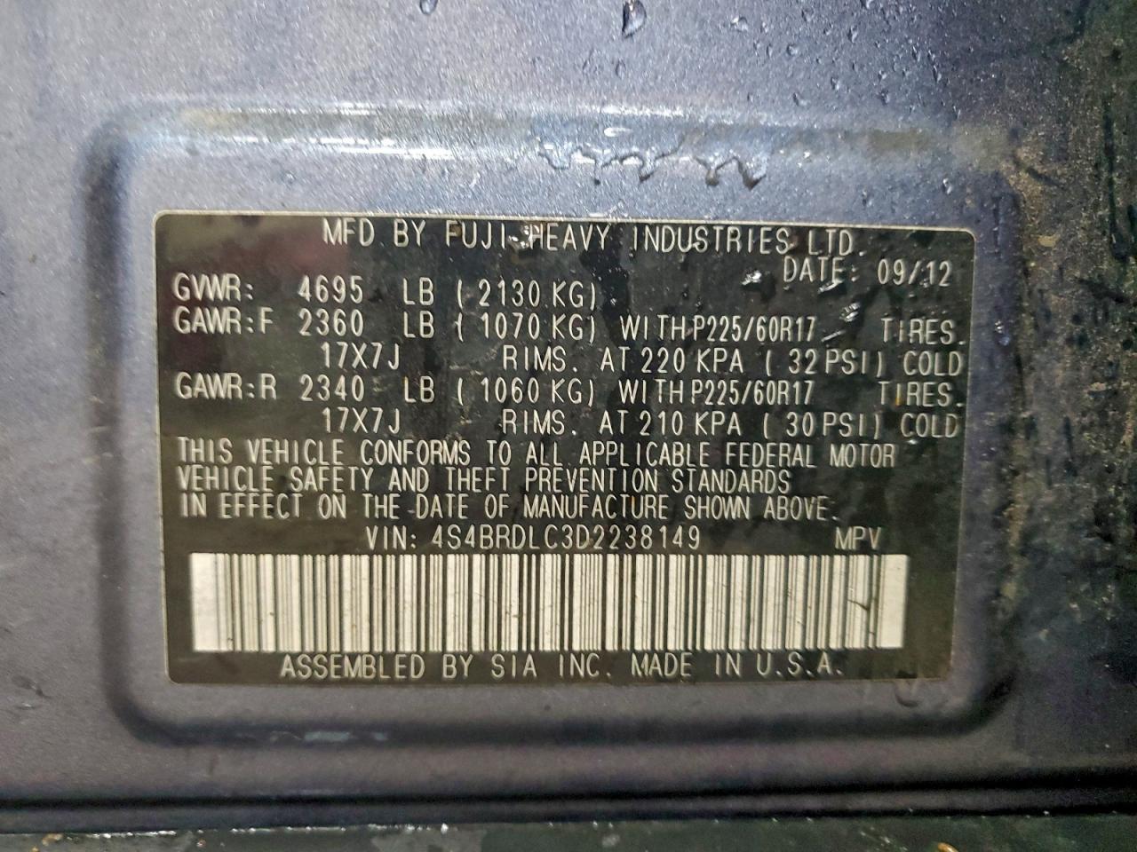 SUBARU OUTBACK 3.6R LIMITED