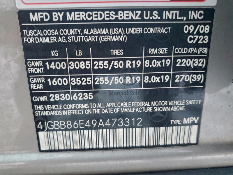 2009 MERCEDES-BENZ ML 350 #3309233623