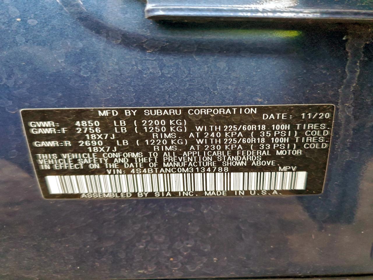 SUBARU OUTBACK LIMITED