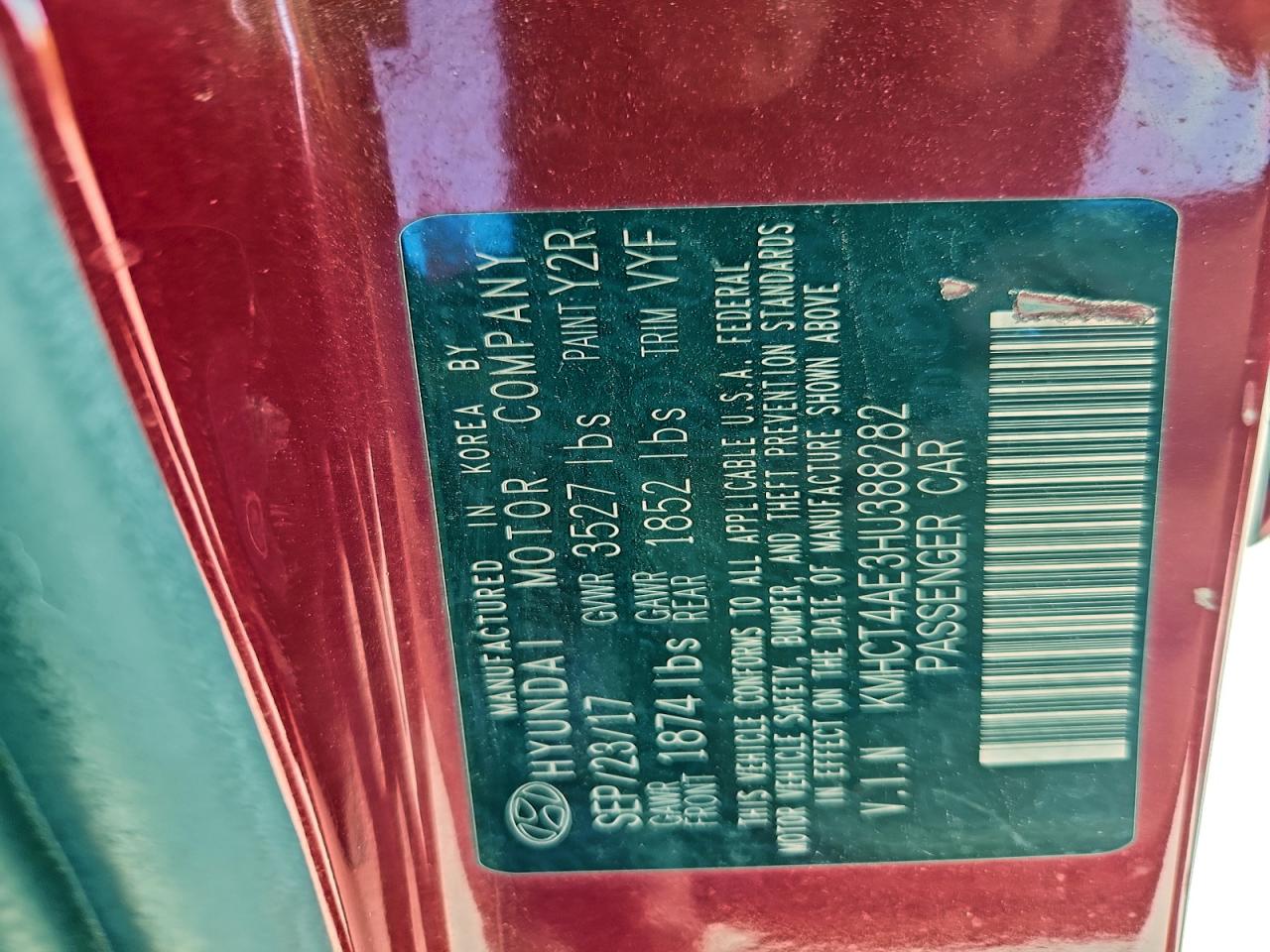 Lot #3309563561 2017 HYUNDAI ACCENT SE