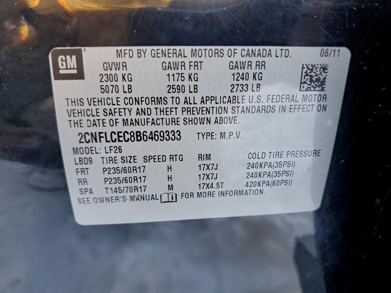 2011 CHEVROLET EQUINOX LS #3303804423