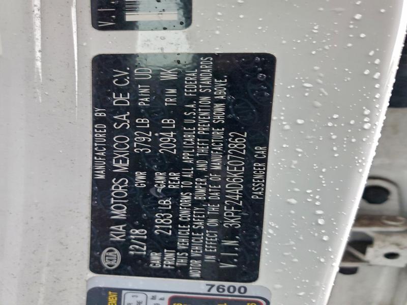 2019 KIA FORTE FE #3305460169