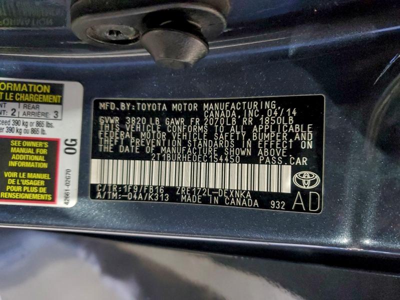 2014 TOYOTA COROLLA L #3303843530