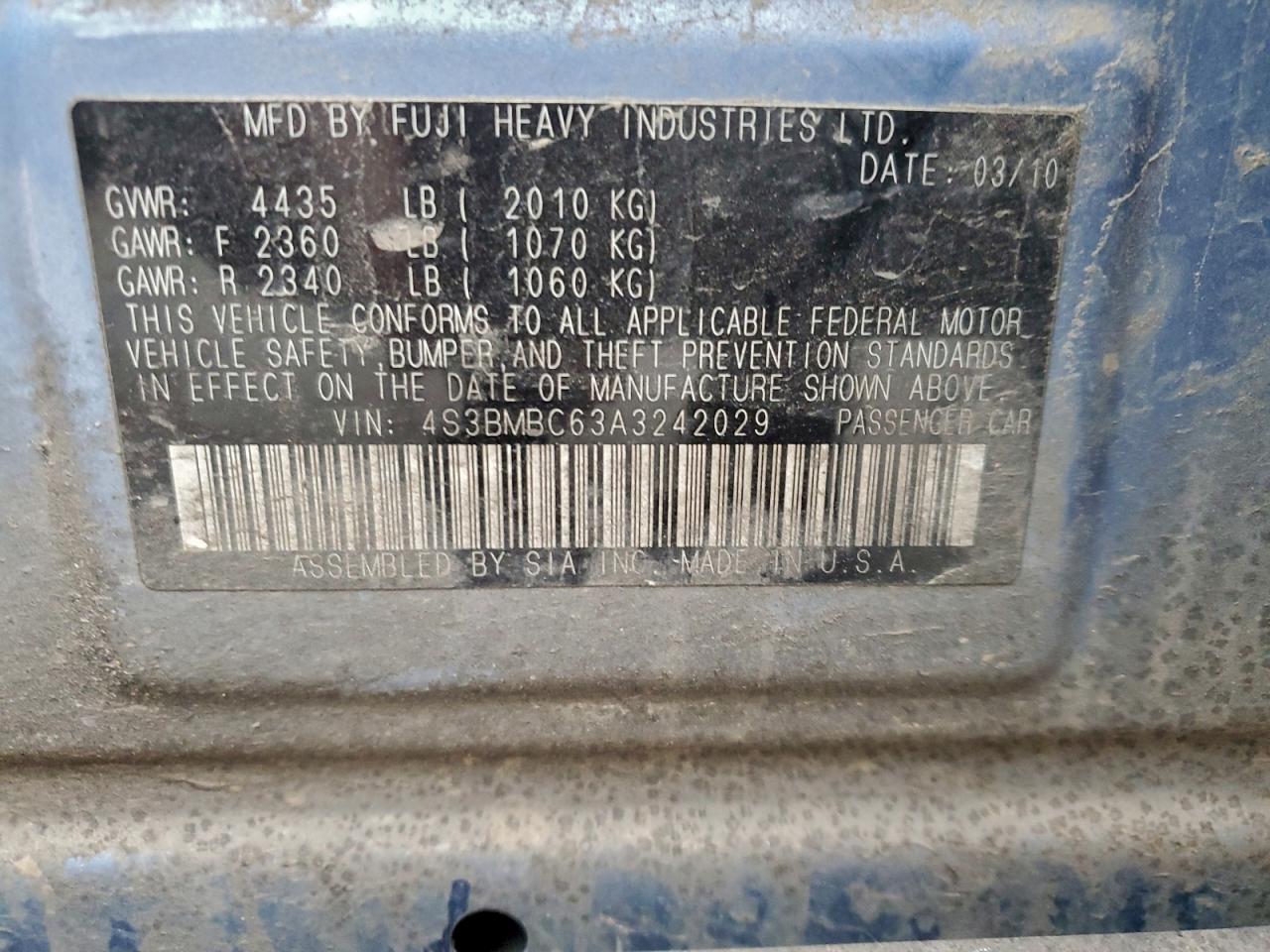 SUBARU LEGACY 2.5I PREMIUM