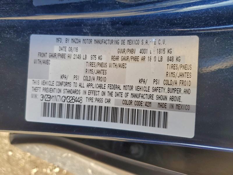 2016 MAZDA 3 GRAND TO #3305301359