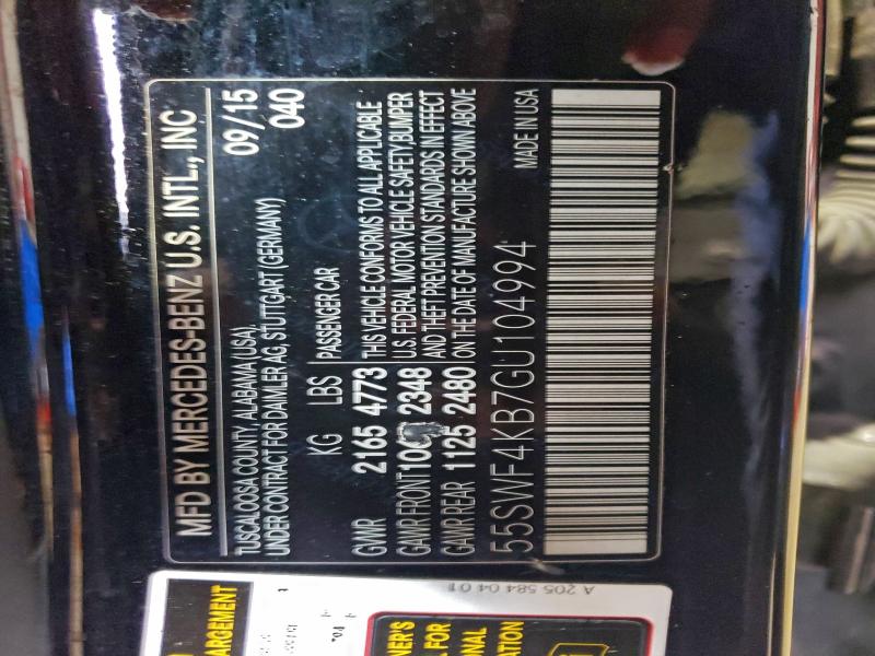 2016 MERCEDES-BENZ C 300 4MAT #3305294306