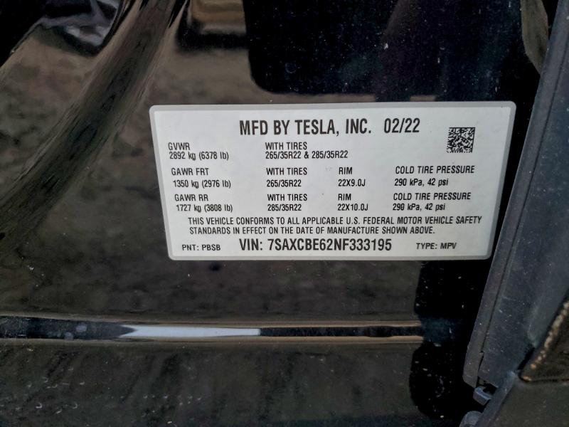 2022 TESLA MODEL X #3304738958