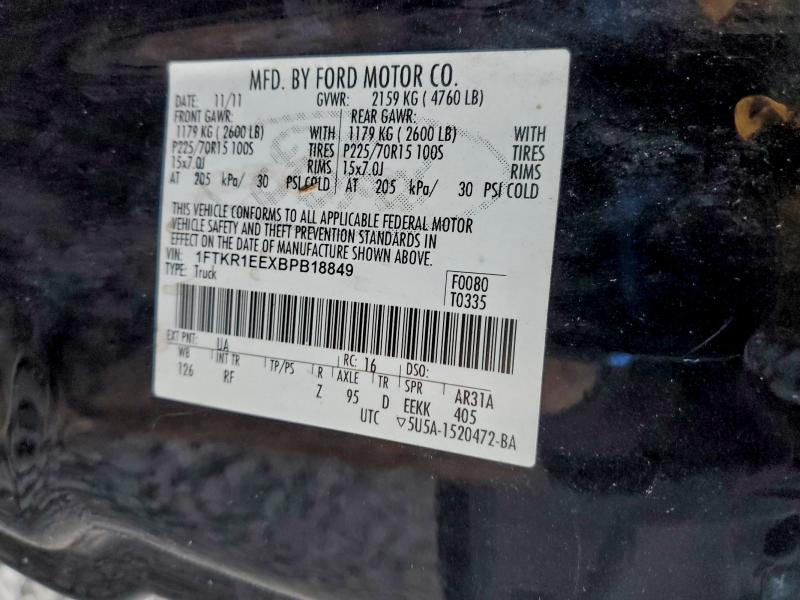 2011 FORD RANGER SUP #3303962713