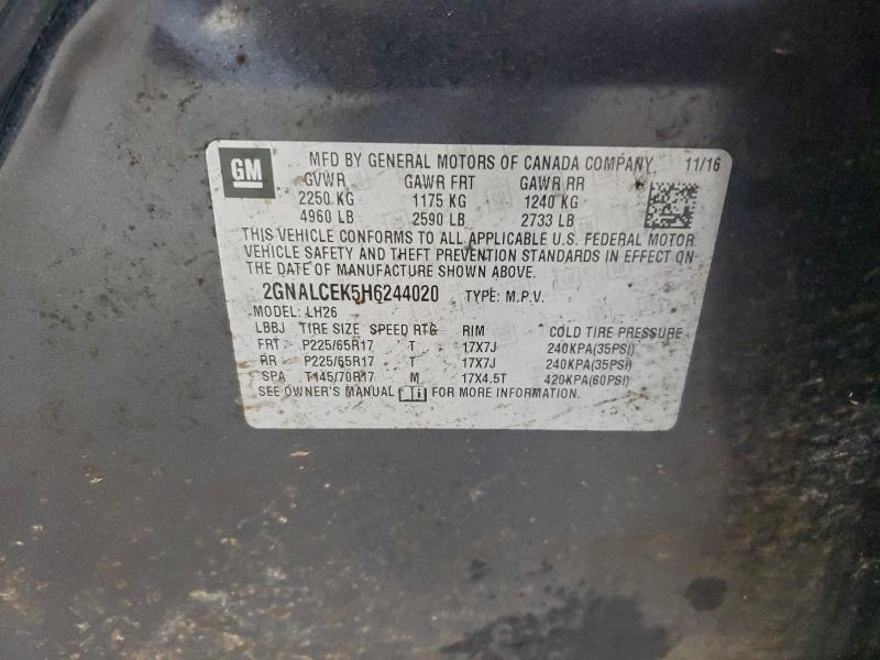 2017 CHEVROLET EQUINOX LT #3311645219