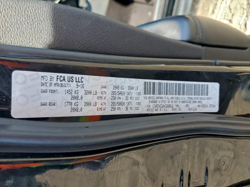 2017 DODGE DURANGO GT #3310468072