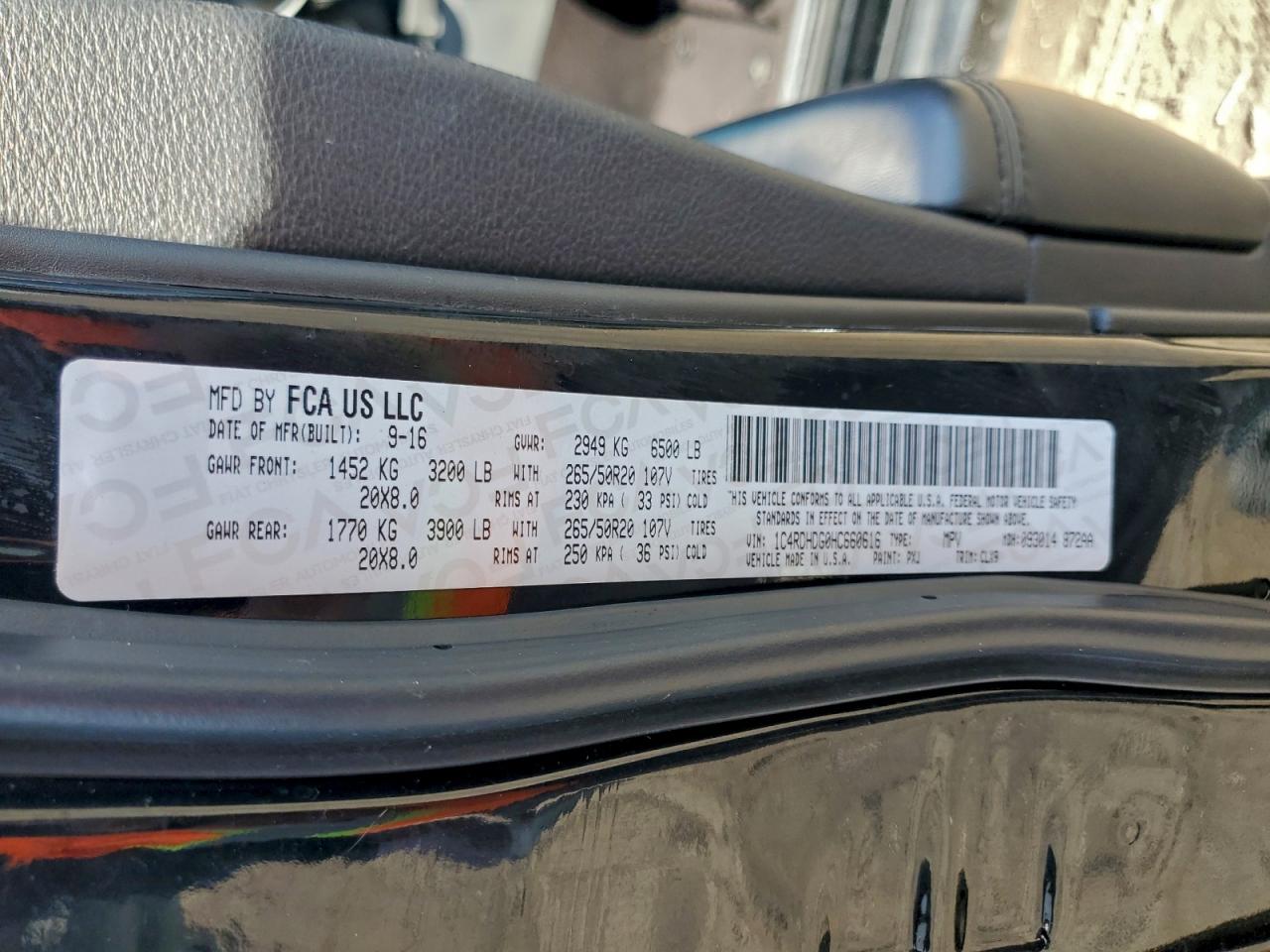 Lot #3310468072 2017 DODGE DURANGO GT