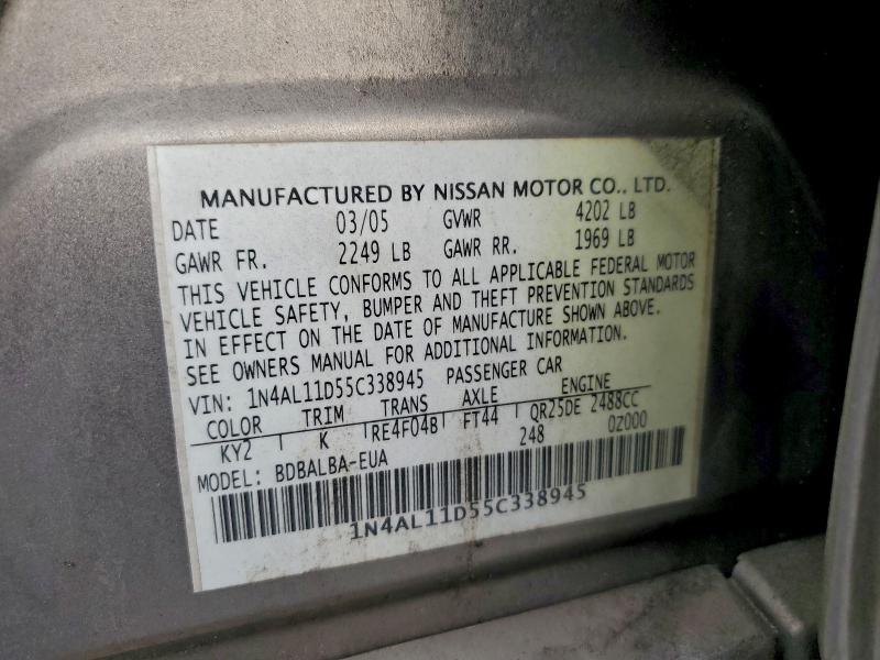 2005 NISSAN ALTIMA S #3304365597