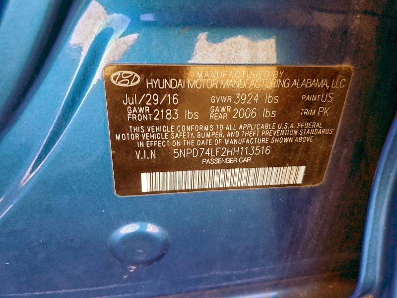 2017 HYUNDAI ELANTRA SE #3316834666