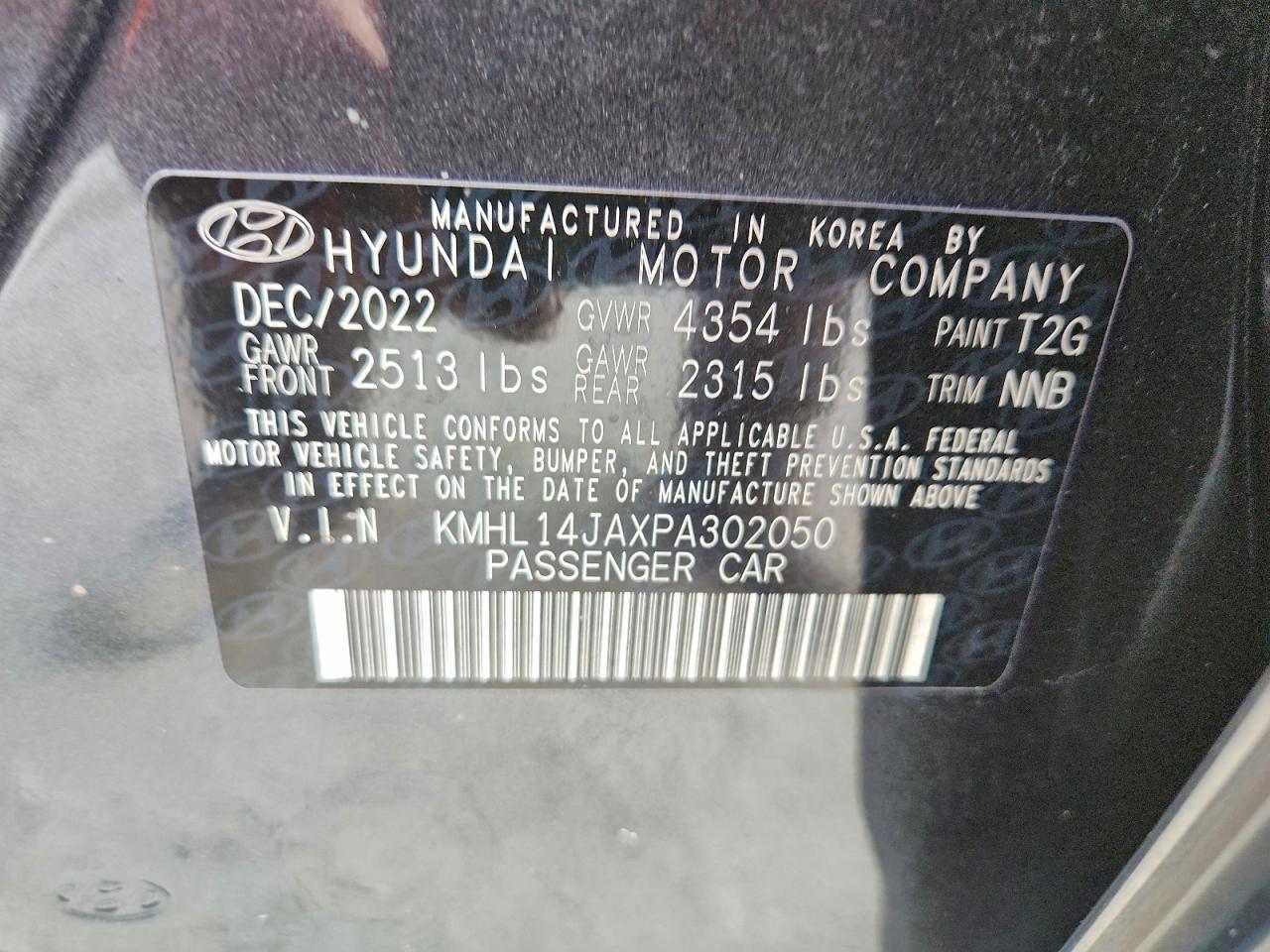Lot #3302694048 2023 HYUNDAI SONATA SEL