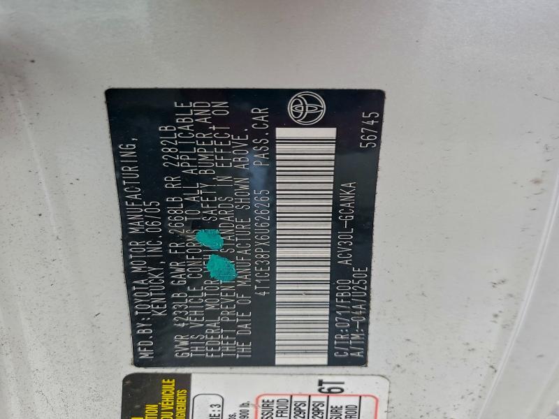 2006 TOYOTA CAMRY SOLA #3305325315