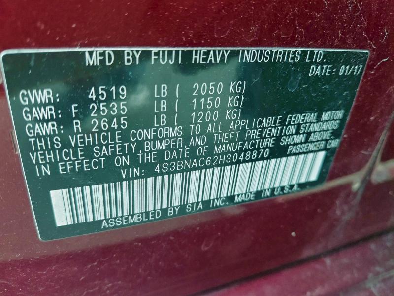 2017 SUBARU LEGACY 2.5 #3311463245