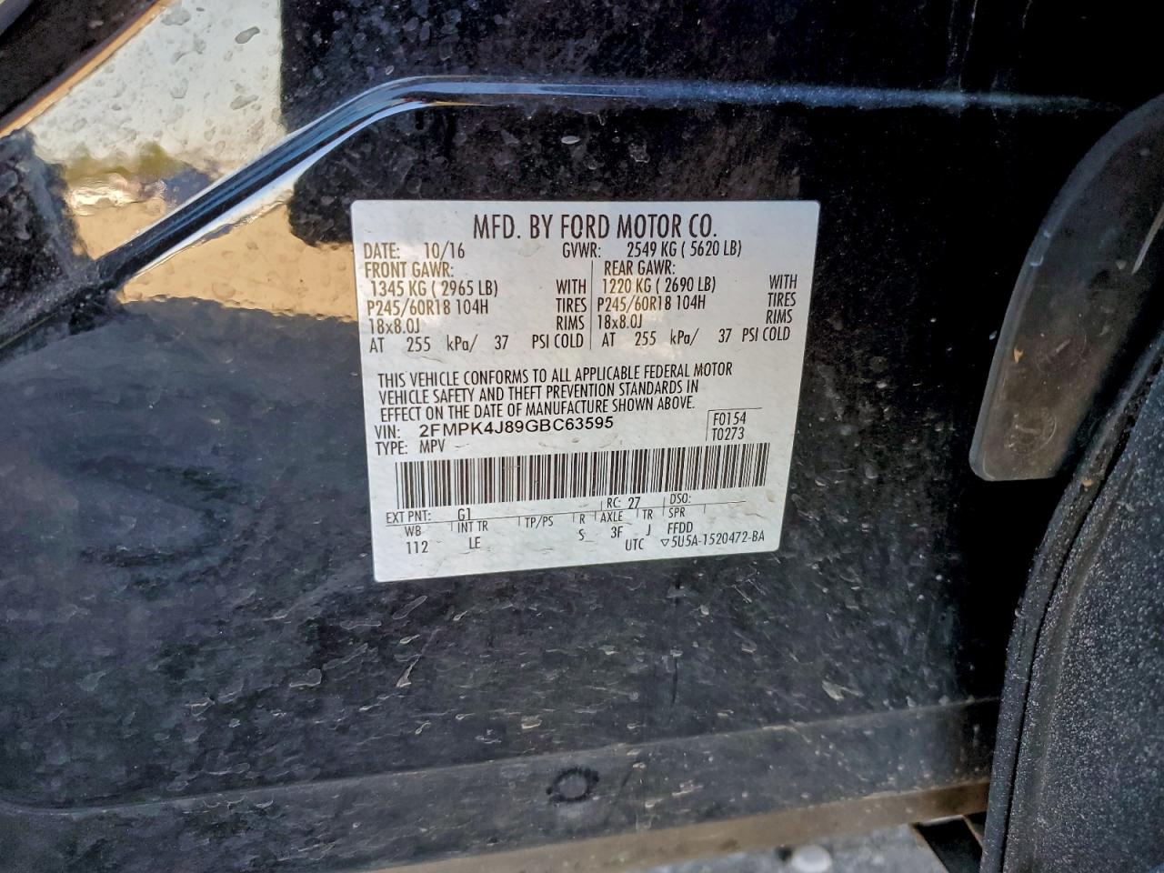 Lot #3301847458 2016 FORD EDGE SEL