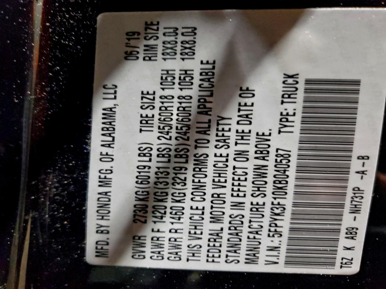 HONDA RIDGELINE SPORT