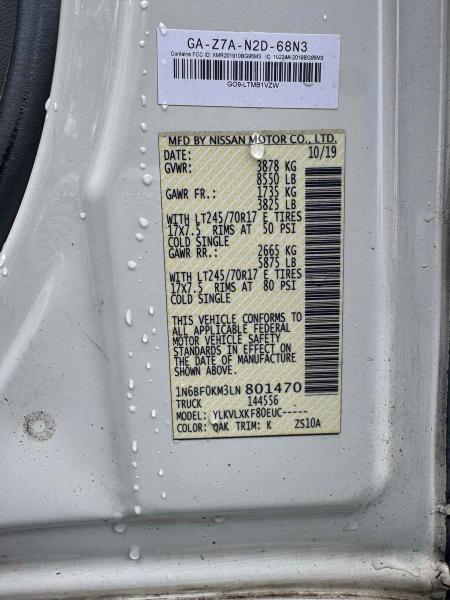 2020 NISSAN NV 1500 S #3315747375