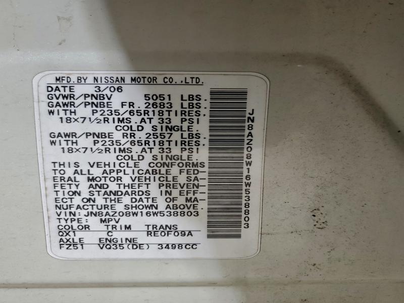 2006 NISSAN MURANO SL #3315961229