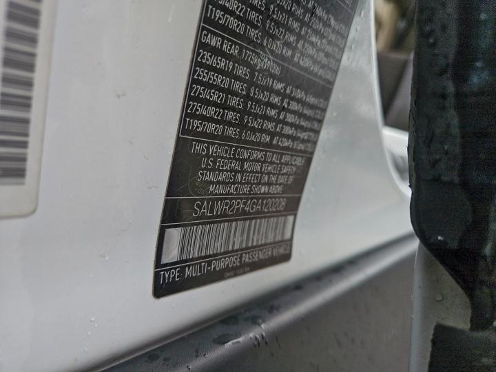 2016 LAND ROVER RANGE ROVE #3310322025