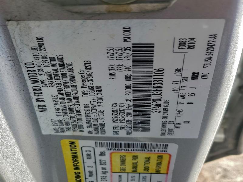 2017 FORD FUSION SE #3304932541